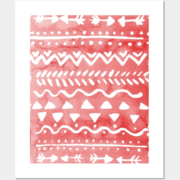 Loose bohemian pattern - red Wall Art by wackapacka